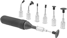Image of Product. Front orientation. Suction Cup Lifters. Squeeze-to-Grip Pen-Sized Small Parts Suction Cup Lifters, Squeeze-Bulb Release.