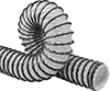 Retracting Very Flexible Duct Hose with Wear Strip for Fumes