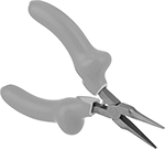 Image of Product. Front orientation. Long-Nose Pliers. Electrical-Insulating Long-Nose Pliers, Slim Nose with Flat Jaw, Cushion Grip.
