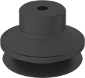 Image of Product. Front orientation. Vacuum Cups. Push-On Vacuum Cups for Curved and Irregular Objects, Single Bellows.