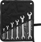 Image of Product. Front orientation. Open-End Wrenches. Double Open-End Wrench Sets, Fabric Roll-Up Pouch.