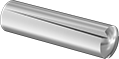 Image of Product. Front orientation. Dowel Pins. Standard Tolerance, Plain Head, Fully Grooved, Tapered Groove.