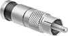 Image of Product. Front orientation. Coaxial Connectors. Coaxial Connectors, RCA Compression Plugs.