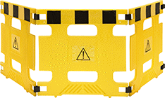 Image of Product. Front orientation. Barricades. Folding Barricades, Three-Panel Barriers.