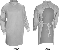 Image of Product. Front orientation. Contains MultipleImages. Aprons. Disposable Aprons, Sleeved Apron.