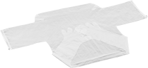 Image of Product. Front orientation. Glove Boxes and Bags. Glove Bags, Polyethylene, 2 Openings.