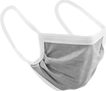 Image of Product. Front orientation. Masks. Disposable Masks, Elastic Strap Securing.