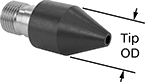 Image of Product. Front orientation. Contains Annotated. Air Nozzles. Nonmarring Air Nozzles, Style C.