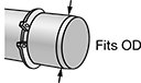 Image of Specification. Front orientation. ZoomedIn view. Contains Annotated. For External Retaining Rings.