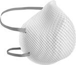 Image of Product. Front orientation. Respirators. Disposable Respirators, Style A.