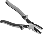 Image of Product. Front orientation. Wire-Gripping Pliers. Electrically-Insulating Wire-Gripping Pliers, Flat Jaws and Ultra Grip.