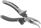 Image of Product. Front orientation. Long-Nose Pliers. Electrical-Insulating Bent-Nose Pliers, Standard Nose with Flat Jaw, Ultra Grip, 45° Jaw Bend.