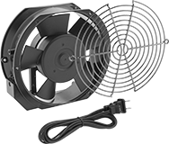 Image of Product. Steel or 304 Stainless Steel Guard. Front orientation. Fans. Wet-Location Equipment-Cooling Fan Kits, Oblong.