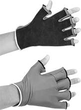 Image of ProductInUse. Style C. Front orientation. Gloves. Vibration-Protection Open-Finger Work Gloves, Gloves, Cowhide Leather, Style C.