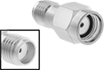 Image of Product. Front orientation. Contains Inset. Coaxial Connectors. Coaxial Adapters, SMA Female × Reverse-Polarity SMA Female.