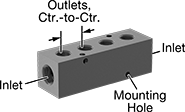 Image of Product. Front orientation. Contains Annotated. Manifolds. Right-Angle Flow Rectangular Manifolds.