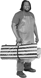 Image of ProductInUse. Front orientation. Protective Screens. Easy-Carry Oil-Resistant Screens.