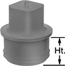 Image of Product. Front orientation. Contains Annotated. Protective Plugs. For Round Holes, For Round Shapes, Vented, For Pipe, Push In.