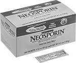 Image of Product. Neosporin Shown. Front orientation. Antibiotic Ointments. Single-Use Packets.