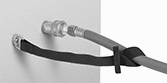 Image of ProductInUse. Front orientation. Hose Whip Checks. Loop × Bolt End.