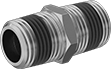 Image of Product. Male. Front orientation. Pipe and Fittings. High-Pressure Brass and Bronze Threaded Pipe Fittings with Sealant, Straight Connectors, Threaded Fitting Connection, Male, Hex Body.