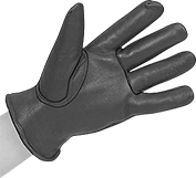 Image of ProductInUse. Front orientation. Gloves. Leather Cold-Protection Gloves, Men's Deerskin Leather.