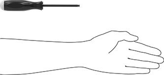 Image of Product. Side1 orientation. Contains SizingReference. Ball-Tip Hex Screwdriver, 3/16" Drive Size, 8" Overall Length.