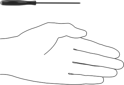Image of Product. Side1 orientation. Contains SizingReference. Ball-Tip Hex Screwdriver, 1.5 mm Drive Size, 4-3/4" Overall Length.