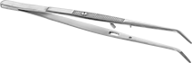 Image of Product. Front orientation. Tweezers. Locking Tweezers, Bent Pointed Tips.