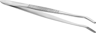 Image of Specification. Bent Round Tips. Front orientation. ZoomedIn view. Tweezers. Tweezers Sets.