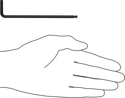 Image of Product. Side1 orientation. Contains SizingReference. Alloy Steel Angled-Drive Ball-Tip Hex L-Key, Black Phosphate Coated, 4 mm Drive Size, 4.5" Overall Length .