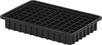 Image of Product. 96 Compartments. Front orientation. 96 Compartments. Conductive Plastic Compartmented Pans.