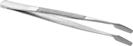 Image of Product. Front orientation. Tweezers. Tweezers, Bent Trapezoidal Tips.