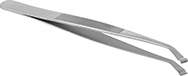 Image of Product. Front orientation. Tweezers. Tweezers, Bent Cylindrical Tips.