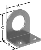 Image of Product. Front orientation. Contains Annotated. Brackets. Sensor and Switch Mounting Brackets, Style 5.