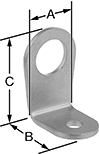 Image of Product. Front orientation. Contains Annotated. Brackets. Sensor and Switch Mounting Brackets, Style 8.