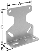 Image of Product. Front orientation. Contains Annotated. Brackets. Sensor and Switch Mounting Brackets, Style 11.