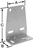 Image of Product. Front orientation. Contains Annotated. Brackets. Sensor and Switch Mounting Brackets, Style 12.
