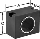 Image of Product. Front orientation. Contains Annotated. Brackets. Impact-Resistant Sensor and Switch Mounting Brackets, 30 mm for Sensor/Switch OD.