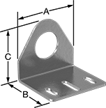 Image of Product. Front orientation. Contains Annotated. Brackets. Sensor and Switch Mounting Brackets, Style 3.