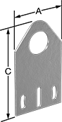 Image of Product. Front orientation. Contains Annotated. Brackets. Sensor and Switch Mounting Brackets, Style 4.