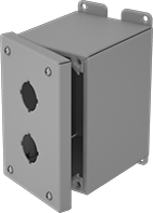 Image of Product. Front orientation. Electrical Enclosures. Dust-Tight Push-Button Enclosures, Hinged Cover.