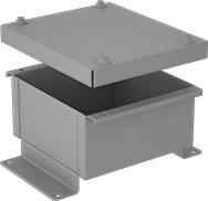 Image of Product. Front orientation. Electrical Enclosures. Weather-Resistant Enclosures, Horizontal Mount with Lift-Off Cover.