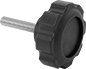 Image of Product. Style 3. Front orientation. Ribbed Grip. Comfort-Grip Threaded-Stud Knobs, Style 3.