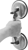 Image of ProductInUse. Front orientation. Suction Cup Lifters. Lock-to-Grip Suction Cup Lifters, Style A.