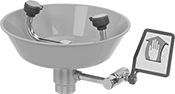 Image of Product. Front orientation. Eye Wash Stations. ANSI-Compliant Wall-Mount Eye Wash Stations with Pipe Connection, Open Bowl.