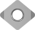 Image of Product. Front orientation. Lathe Tool Inserts. Cubic Boron Nitride Lathe Tool Inserts for Hardened Steel, CCMW Insert.