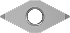 Image of Product. Front orientation. Lathe Tool Inserts. Cubic Boron Nitride Lathe Tool Inserts for Hardened Steel, DCMW Insert.