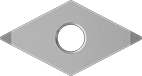 Image of Product. Front orientation. Lathe Tool Inserts. Cubic Boron Nitride Lathe Tool Inserts for Hardened Steel, DNGA Insert.