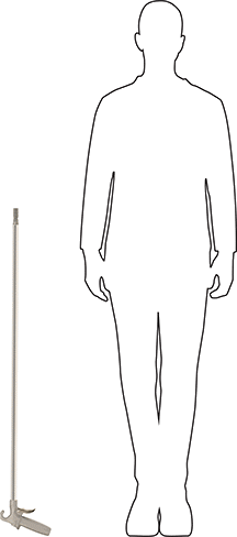 Image of Product. Side1 orientation. Contains SizingReference. Pistol Blowgun, Long Reach, 36" Long Nozzle.